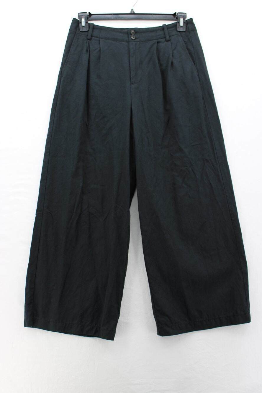 Madewell Petite Harlow Wide Leg Pants 8P Black Drapey Twill Pockets Boho Casual
